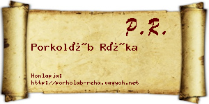 Porkoláb Réka névjegykártya